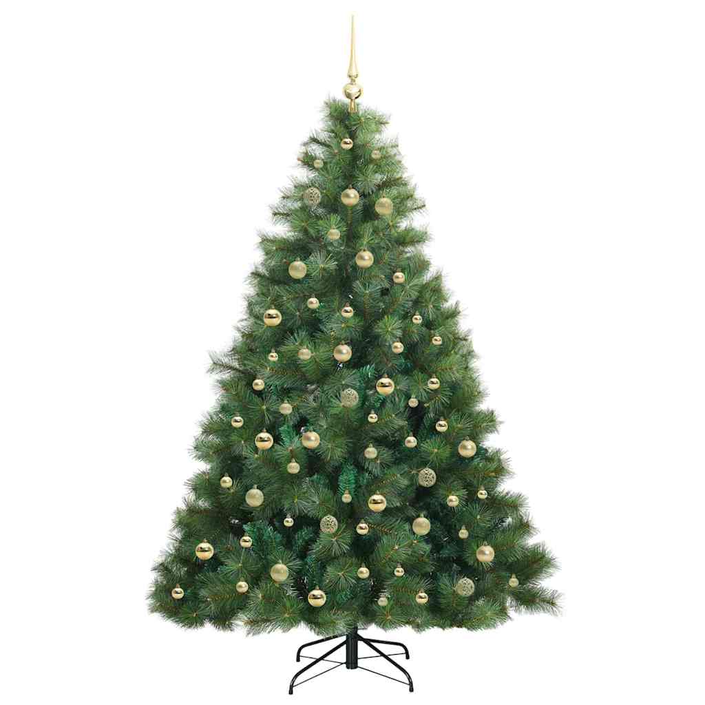 Kunstig juletre med 300 LED med stativ grønn 210 cm PE og PVC
