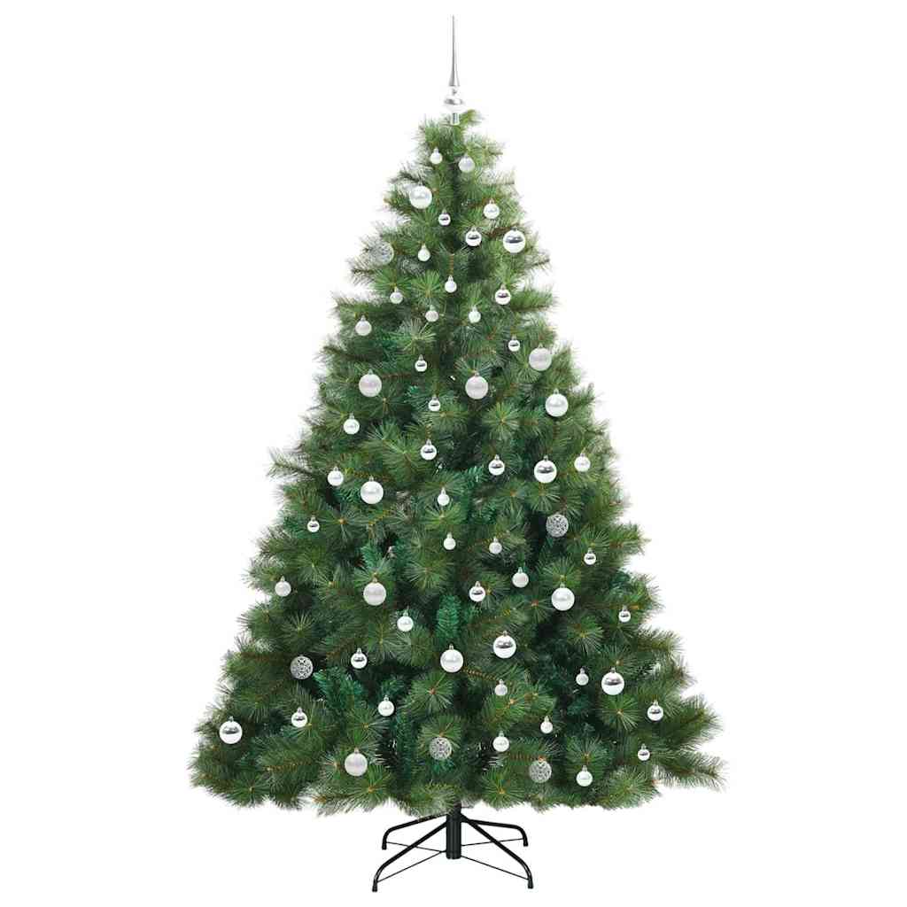 Kunstig juletre med 300 LED med stativ grønn 210 cm PE og PVC
