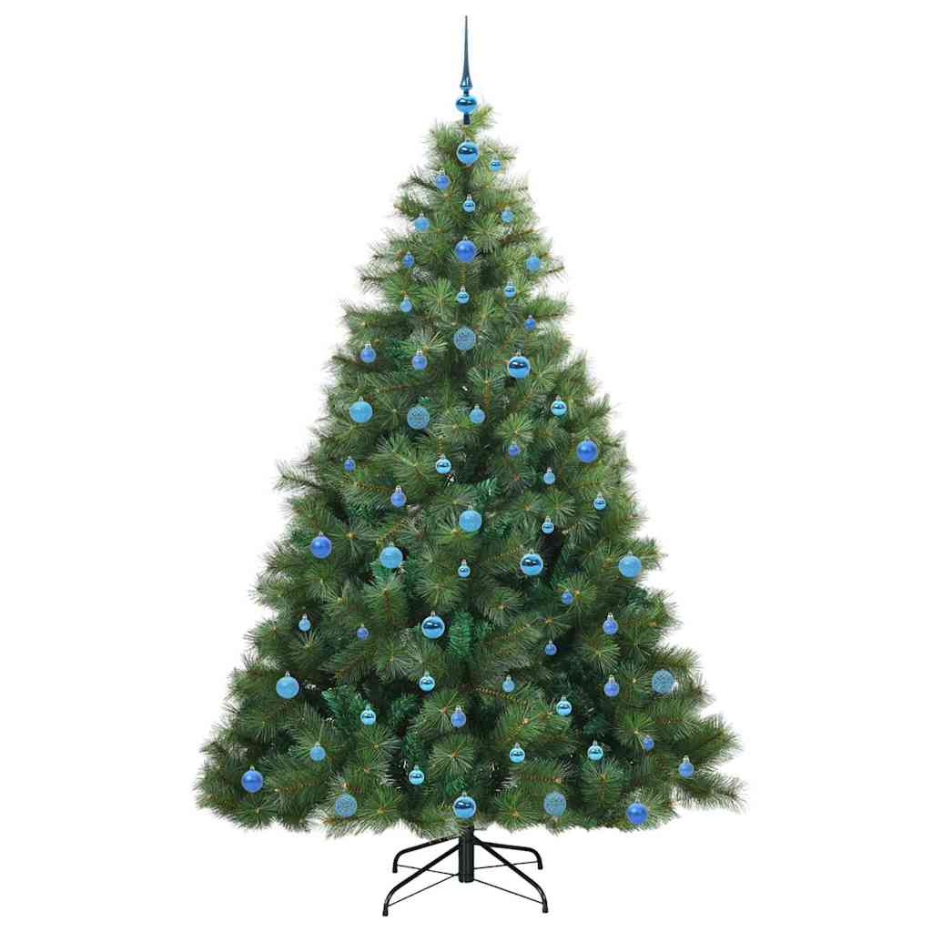 Kunstig juletre med 300 LED med stativ grønn 210 cm PE og PVC