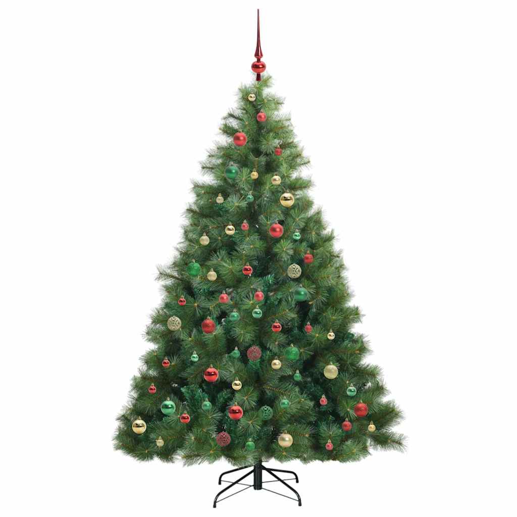 Kunstig juletre med 300 LED med stativ grønn 210 cm PE og PVC