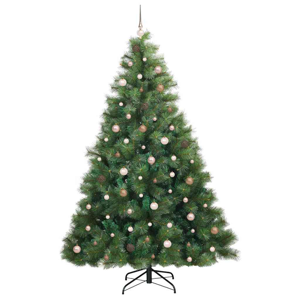 Kunstig juletre med 300 LED med stativ grønn 240 cm PE og PVC