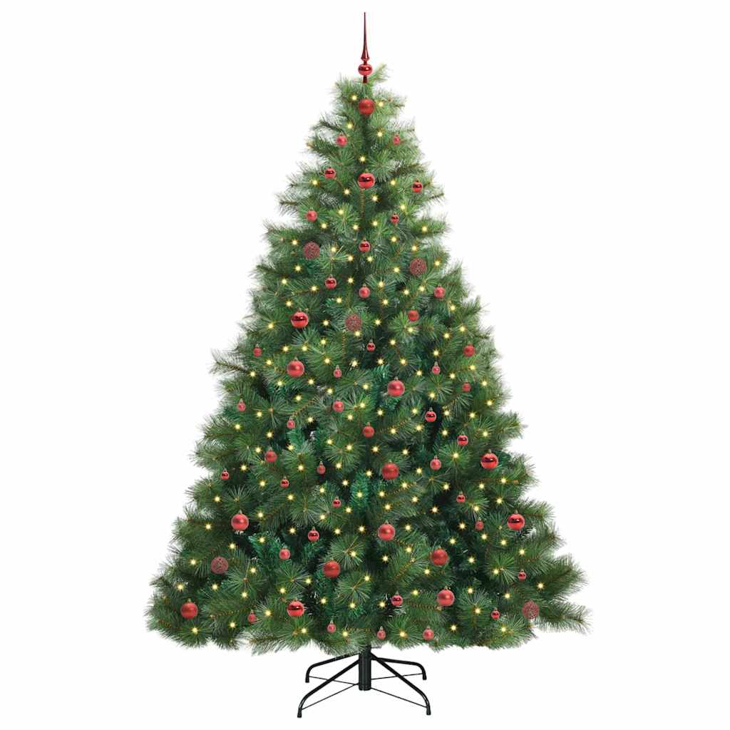 Kunstig juletre med 300 LED med stativ grønn 240 cm PE og PVC