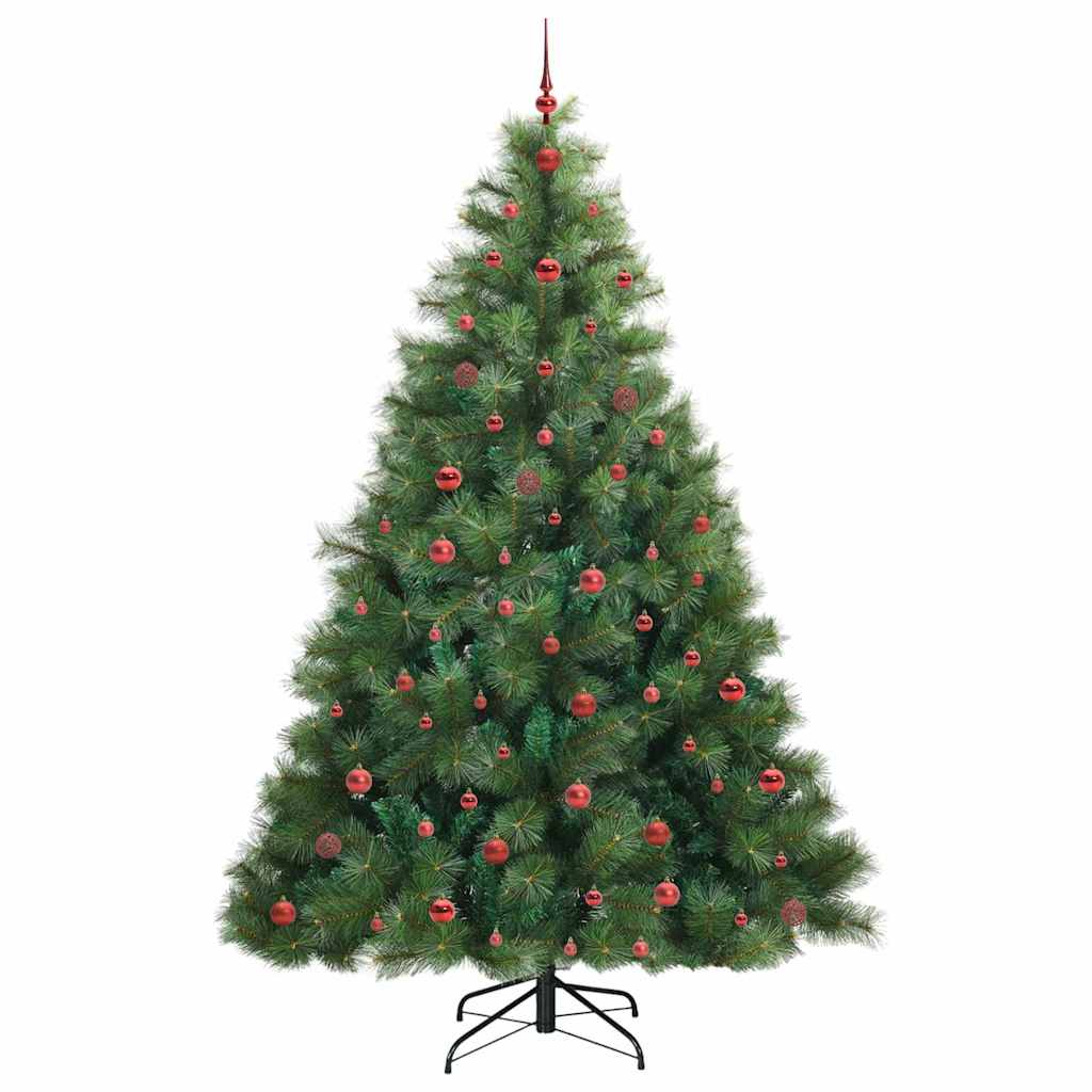 Kunstig juletre med 300 LED med stativ grønn 240 cm PE og PVC