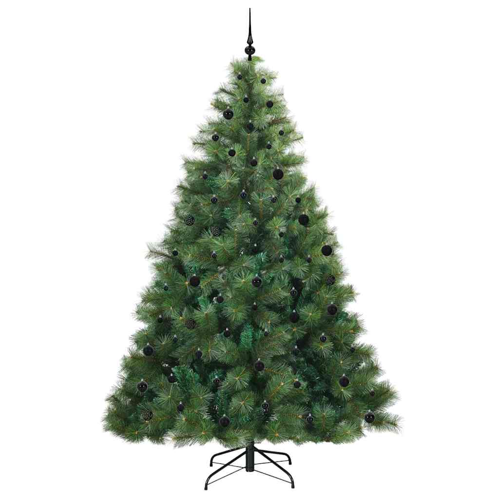 Kunstig juletre med 300 LED med stativ grønn 240 cm PE og PVC