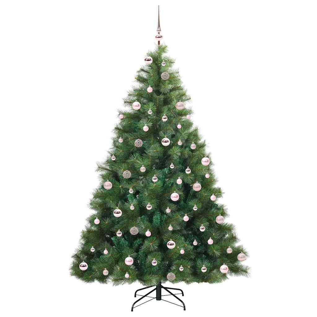 Kunstig juletre med 300 LED med stativ grønn 240 cm PE og PVC
