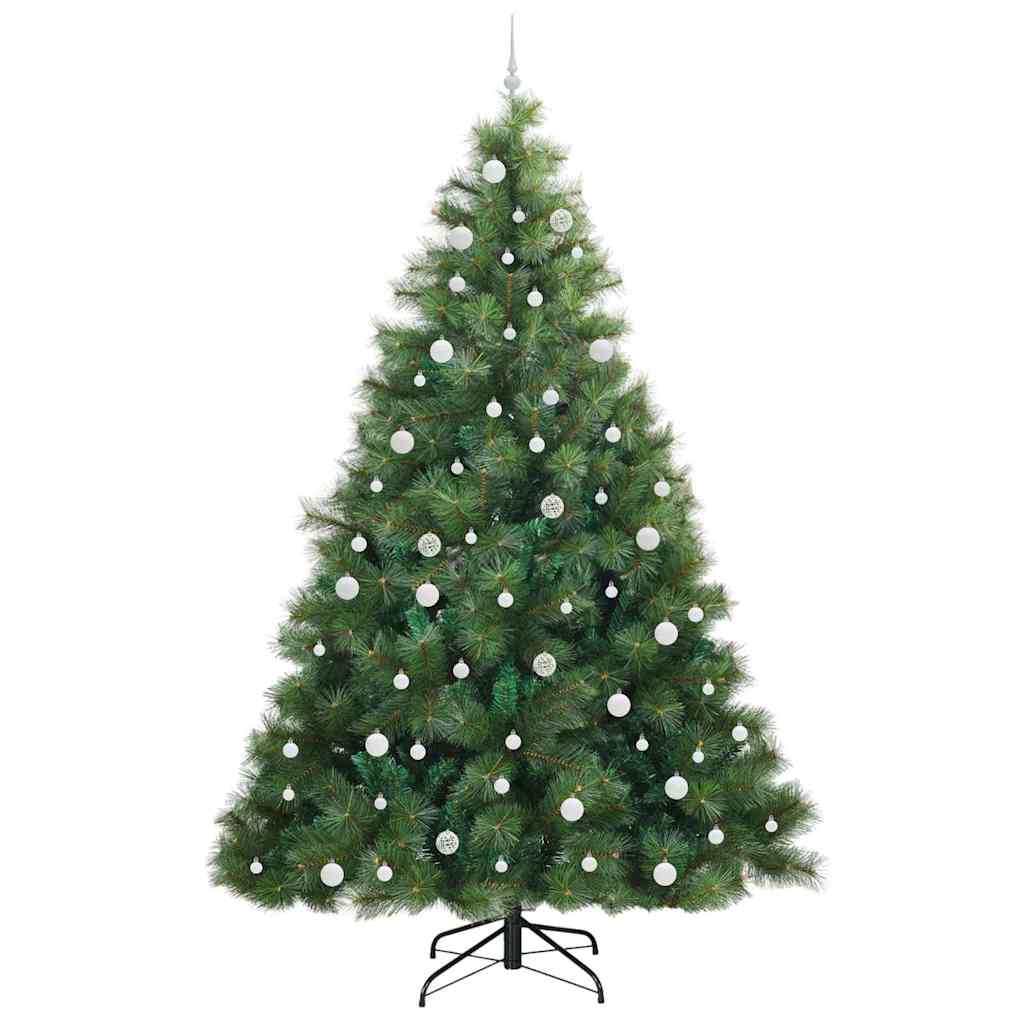 Kunstig juletre med 300 LED med stativ grønn 240 cm PE og PVC