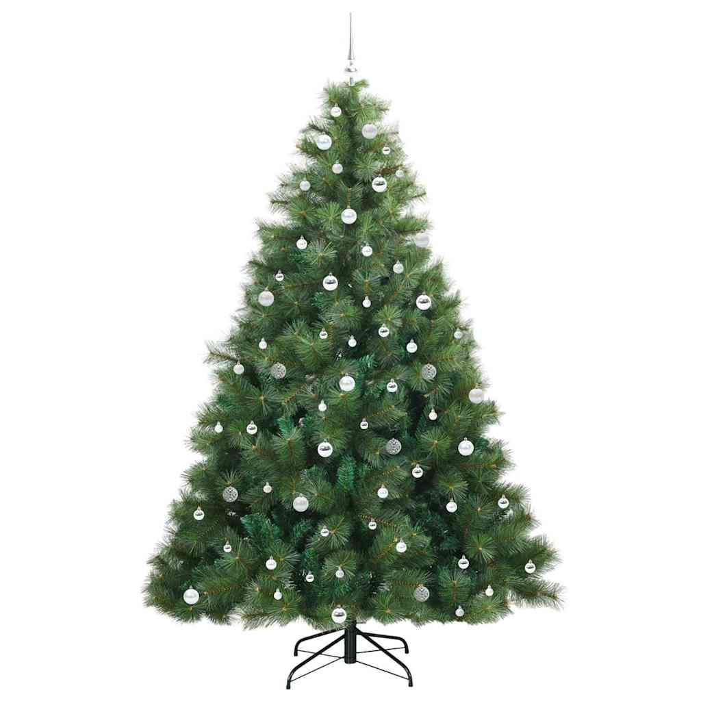 Kunstig juletre med 300 LED med stativ grønn 240 cm PE og PVC