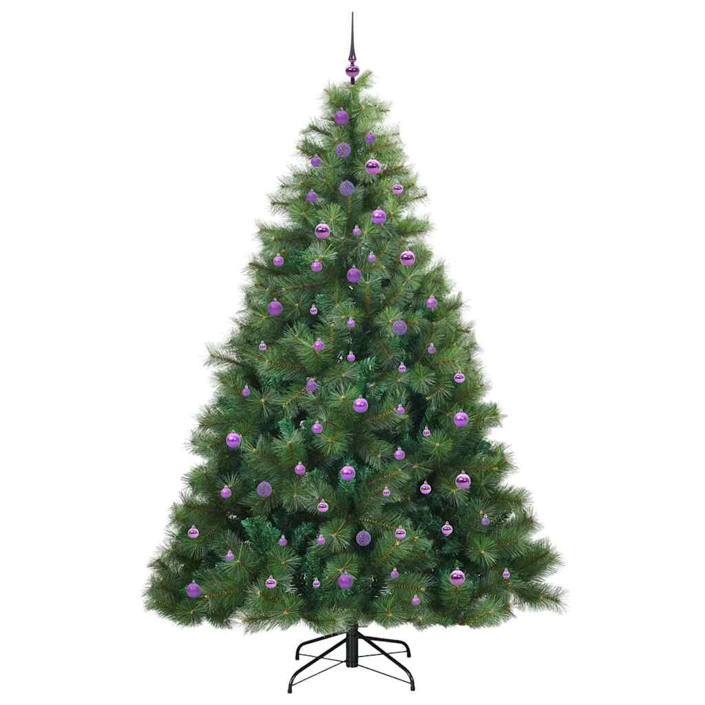 Kunstig juletre med 300 LED med stativ grønn 240 cm PE og PVC