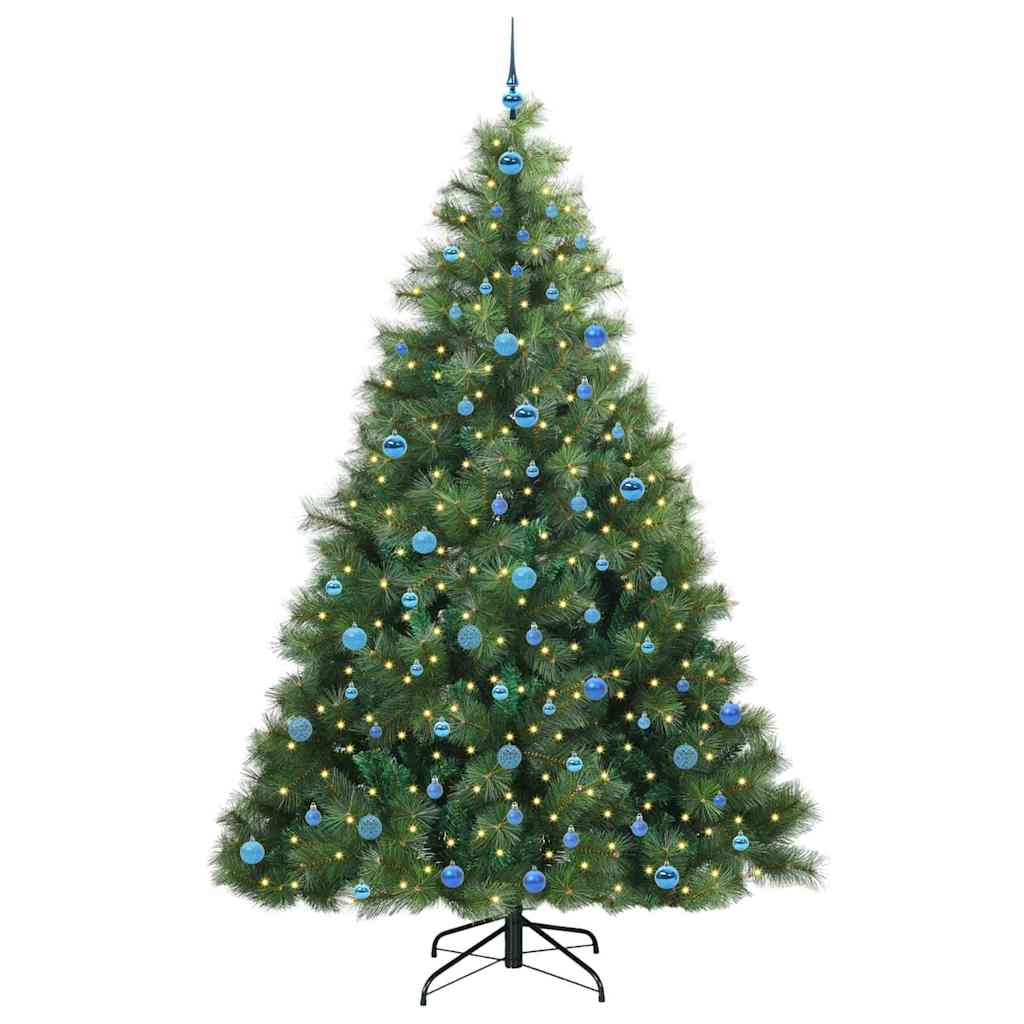 Kunstig juletre med 300 LED med stativ grønn 240 cm PE og PVC