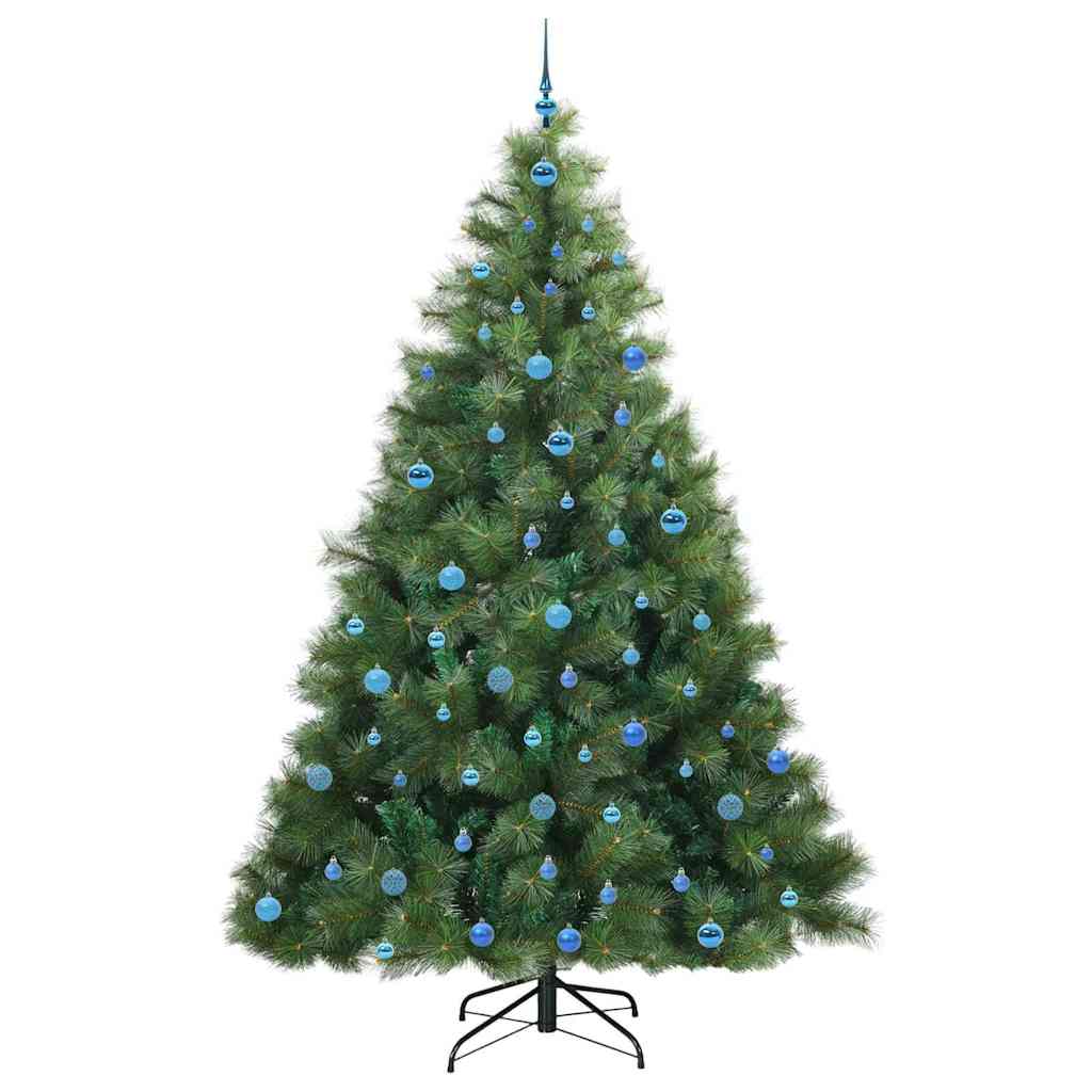 Kunstig juletre med 300 LED med stativ grønn 240 cm PE og PVC