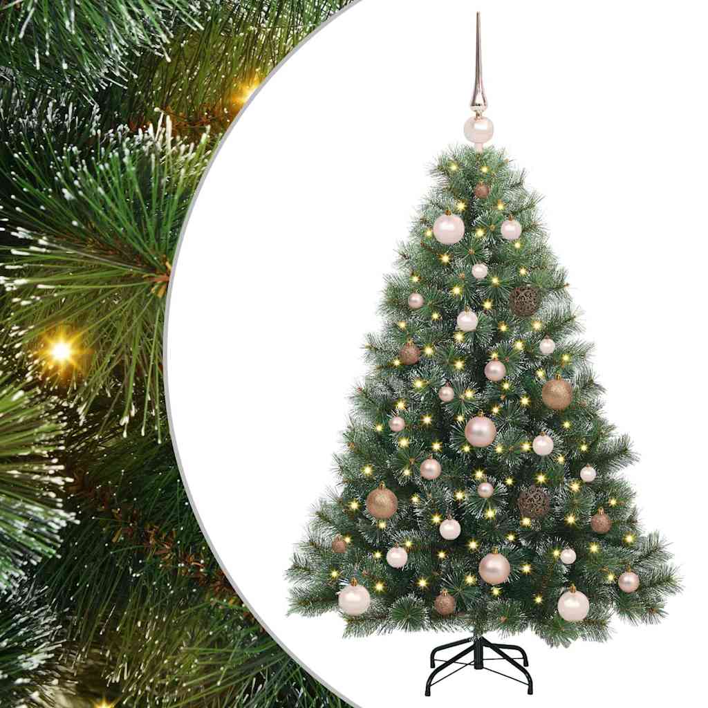 Kunstig juletre med 150 LED med stativ grønn 120 cm PE og PVC