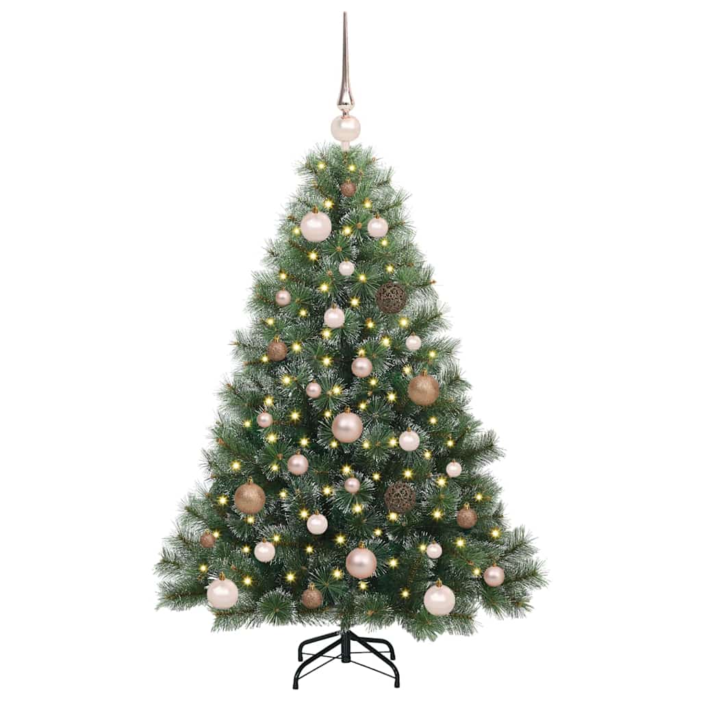 Kunstig juletre med 150 LED med stativ grønn 120 cm PE og PVC