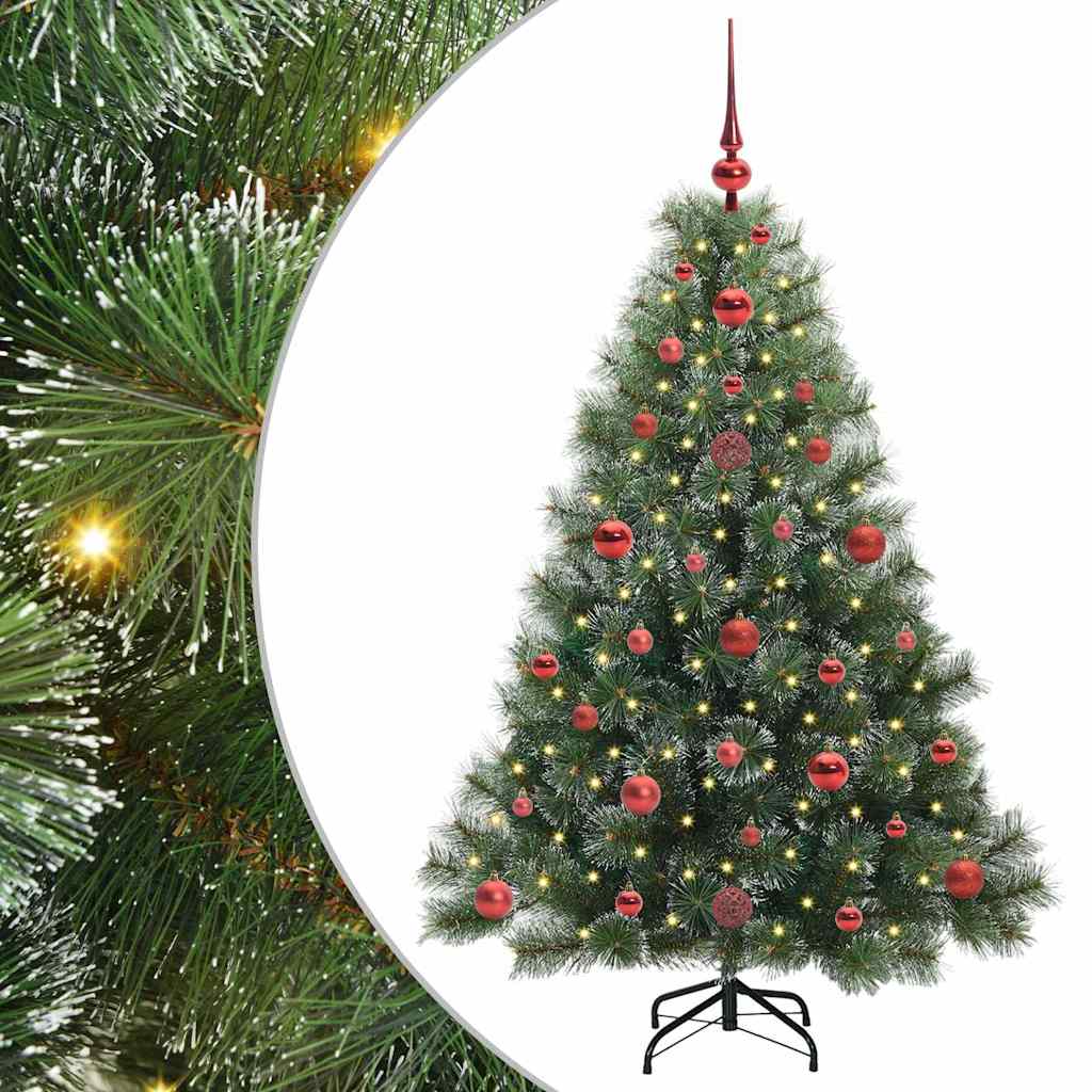Kunstig juletre med 150 LED med stativ grønn 120 cm PE og PVC
