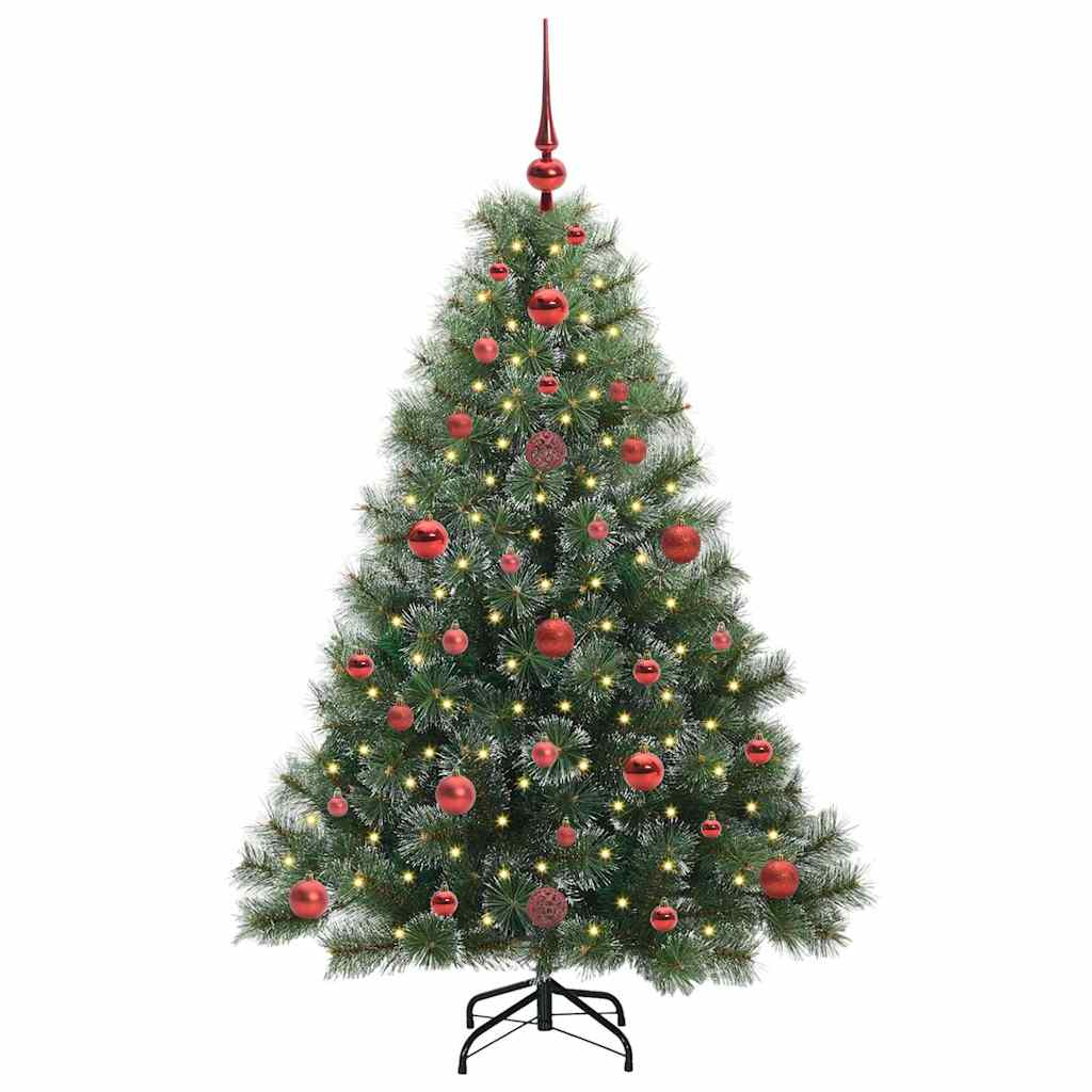 Kunstig juletre med 150 LED med stativ grønn 120 cm PE og PVC