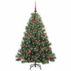 Kunstig juletre med 150 LED med stativ grønn 120 cm PE og PVC