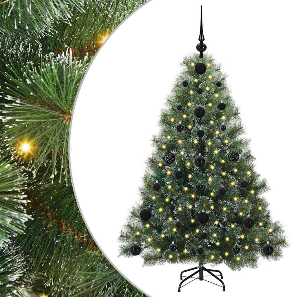 Kunstig juletre med 150 LED med stativ grønn 120 cm PE og PVC