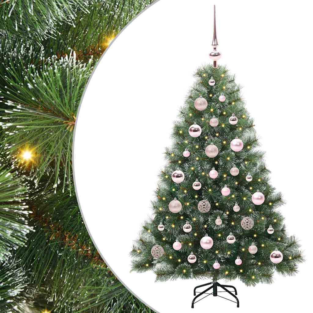 Kunstig juletre med 150 LED med stativ grønn 120 cm PE og PVC