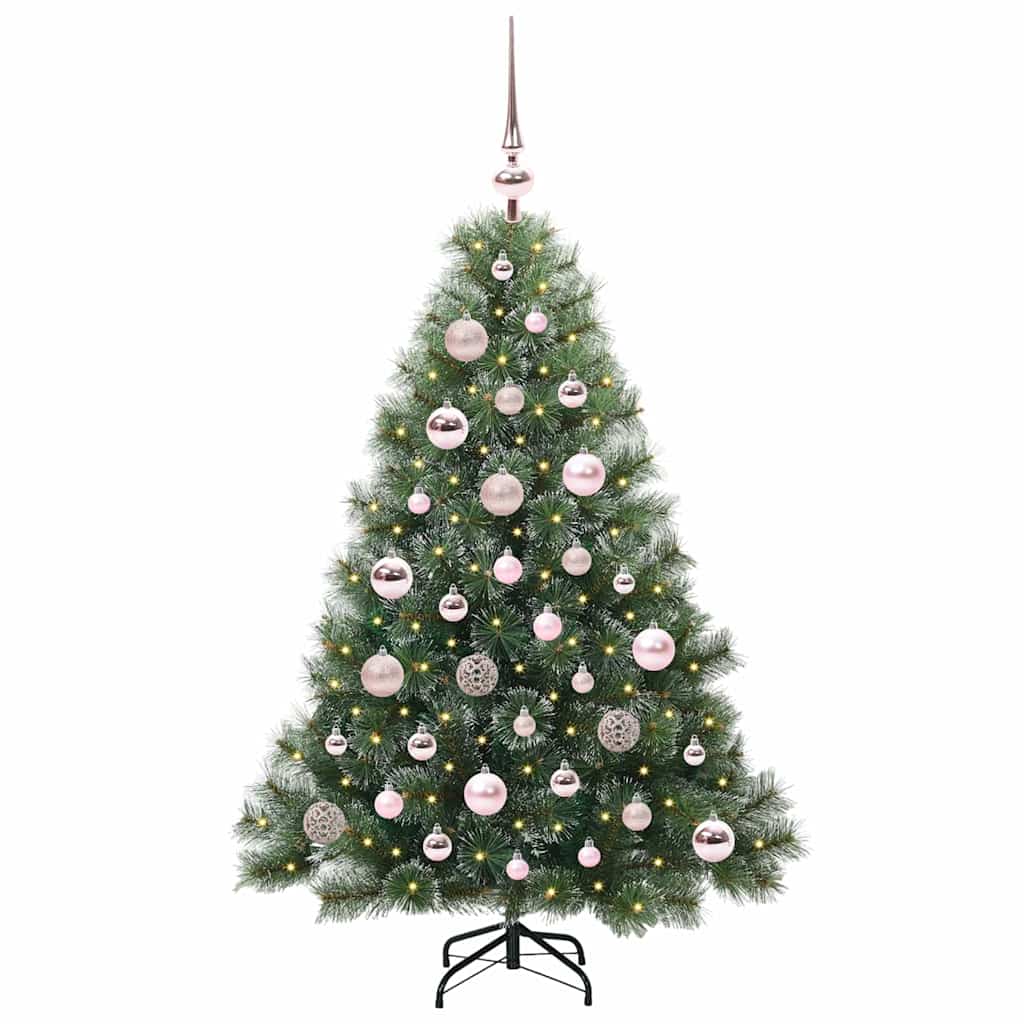 Kunstig juletre med 150 LED med stativ grønn 120 cm PE og PVC