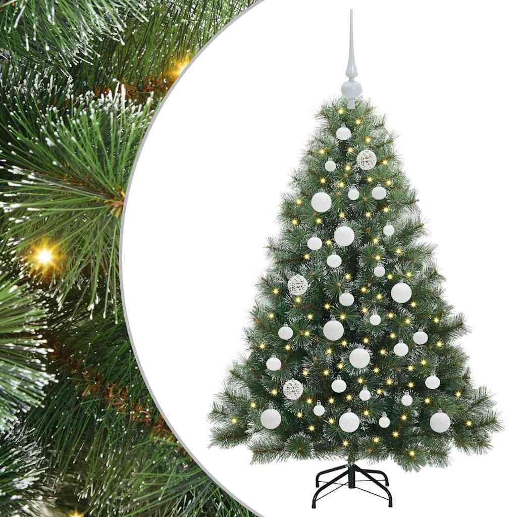 Kunstig juletre med 150 LED med stativ grønn 120 cm PE og PVC