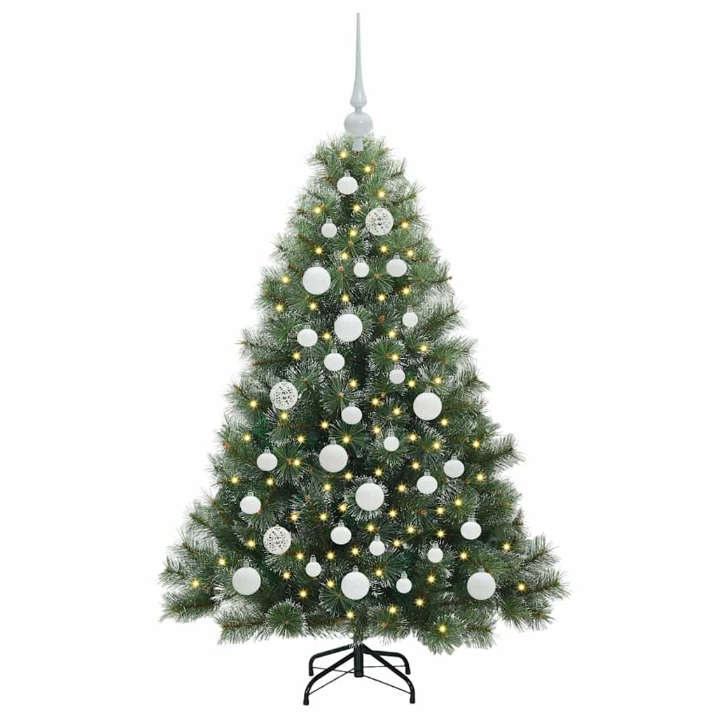 Kunstig juletre med 150 LED med stativ grønn 120 cm PE og PVC