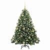 Kunstig juletre med 150 LED med stativ grønn 120 cm PE og PVC