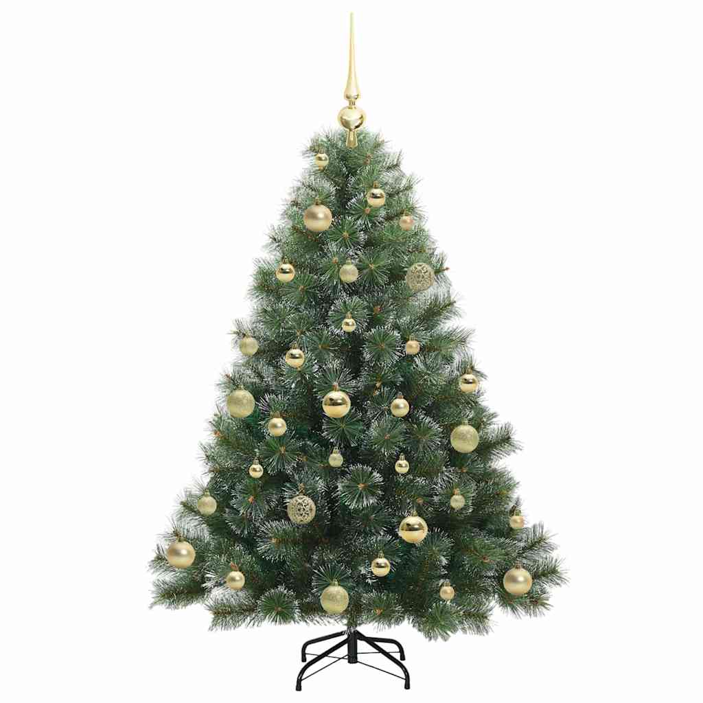 Kunstig juletre med 150 LED med stativ grønn 120 cm PE og PVC