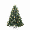 Kunstig juletre med 150 LED med stativ grønn 120 cm PE og PVC