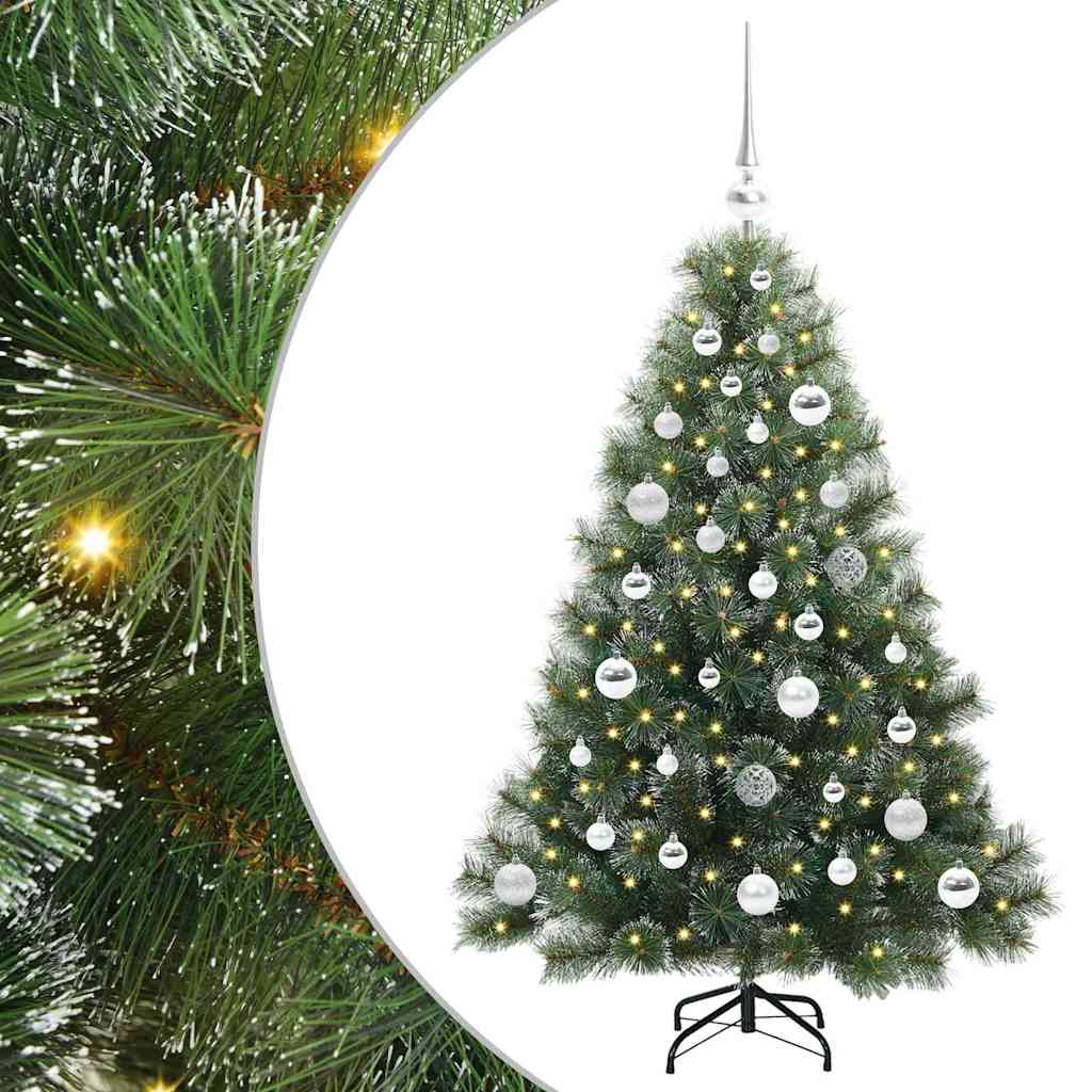 Kunstig juletre med 150 LED med stativ grønn 120 cm PE og PVC