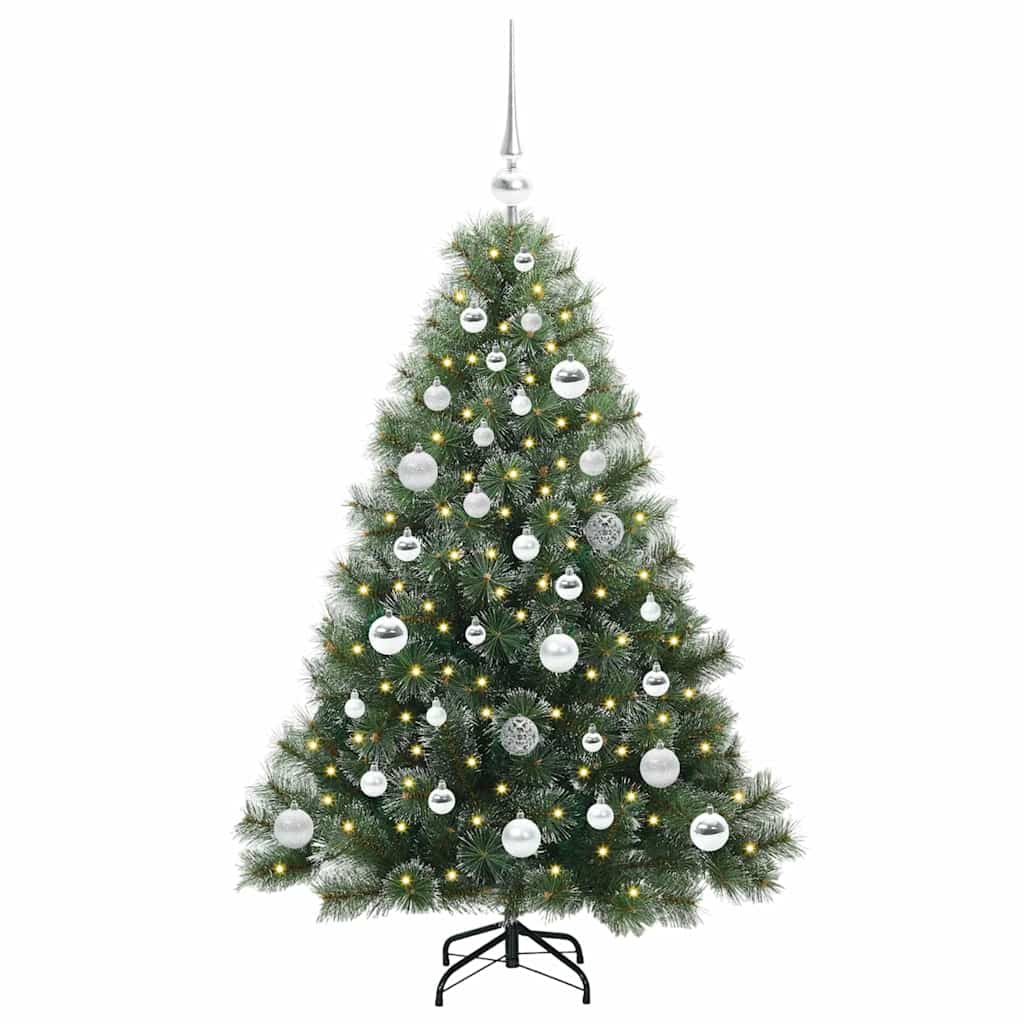 Kunstig juletre med 150 LED med stativ grønn 120 cm PE og PVC