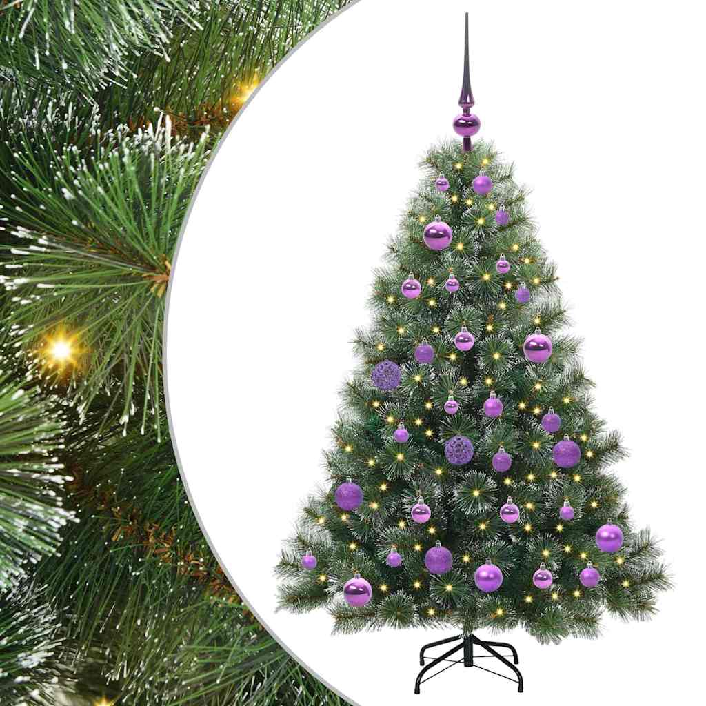 Kunstig juletre med 150 LED med stativ grønn 120 cm PE og PVC