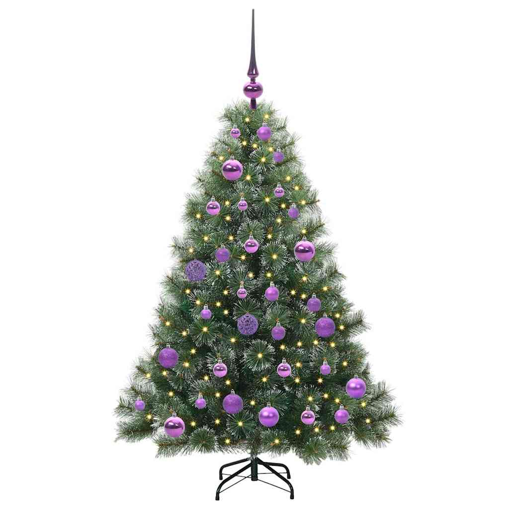 Kunstig juletre med 150 LED med stativ grønn 120 cm PE og PVC