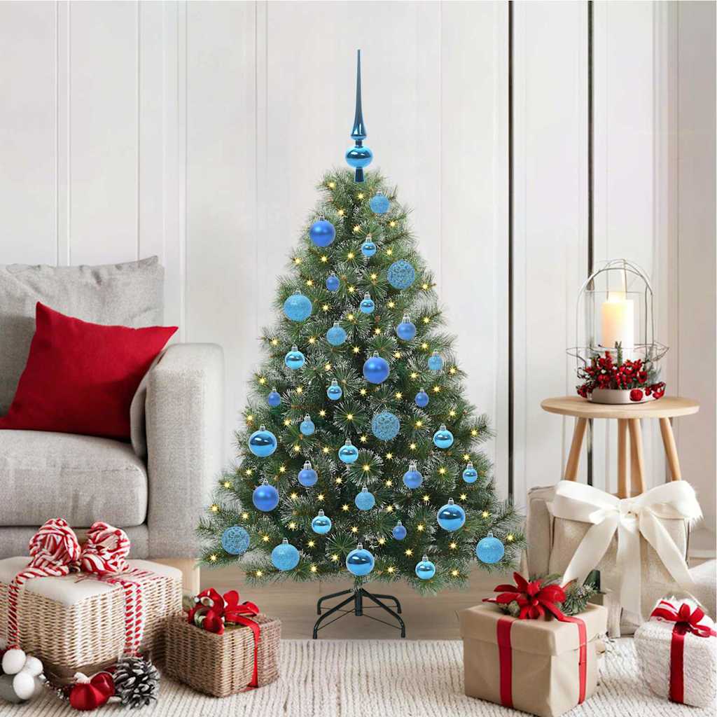 Kunstig juletre med 150 LED med stativ grønn 120 cm PE og PVC