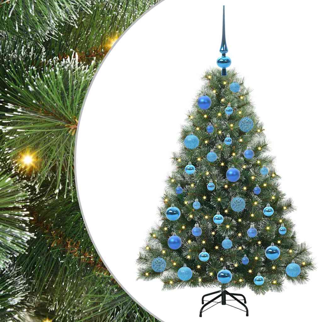 Kunstig juletre med 150 LED med stativ grønn 120 cm PE og PVC