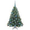 Kunstig juletre med 150 LED med stativ grønn 120 cm PE og PVC