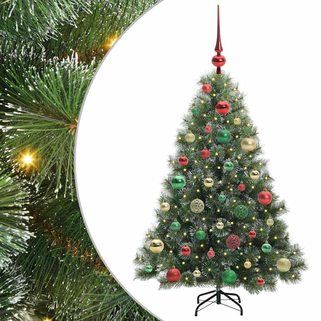 Kunstig juletre med 150 LED med stativ grønn 120 cm PE og PVC