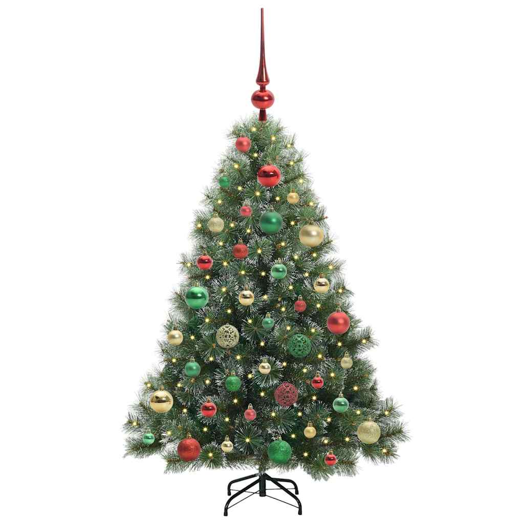 Kunstig juletre med 150 LED med stativ grønn 120 cm PE og PVC