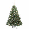 Kunstig juletre med 150 LED med stativ grønn 150 cm PE og PVC