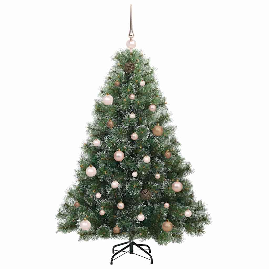 Kunstig juletre med 150 LED med stativ grønn 150 cm PE og PVC