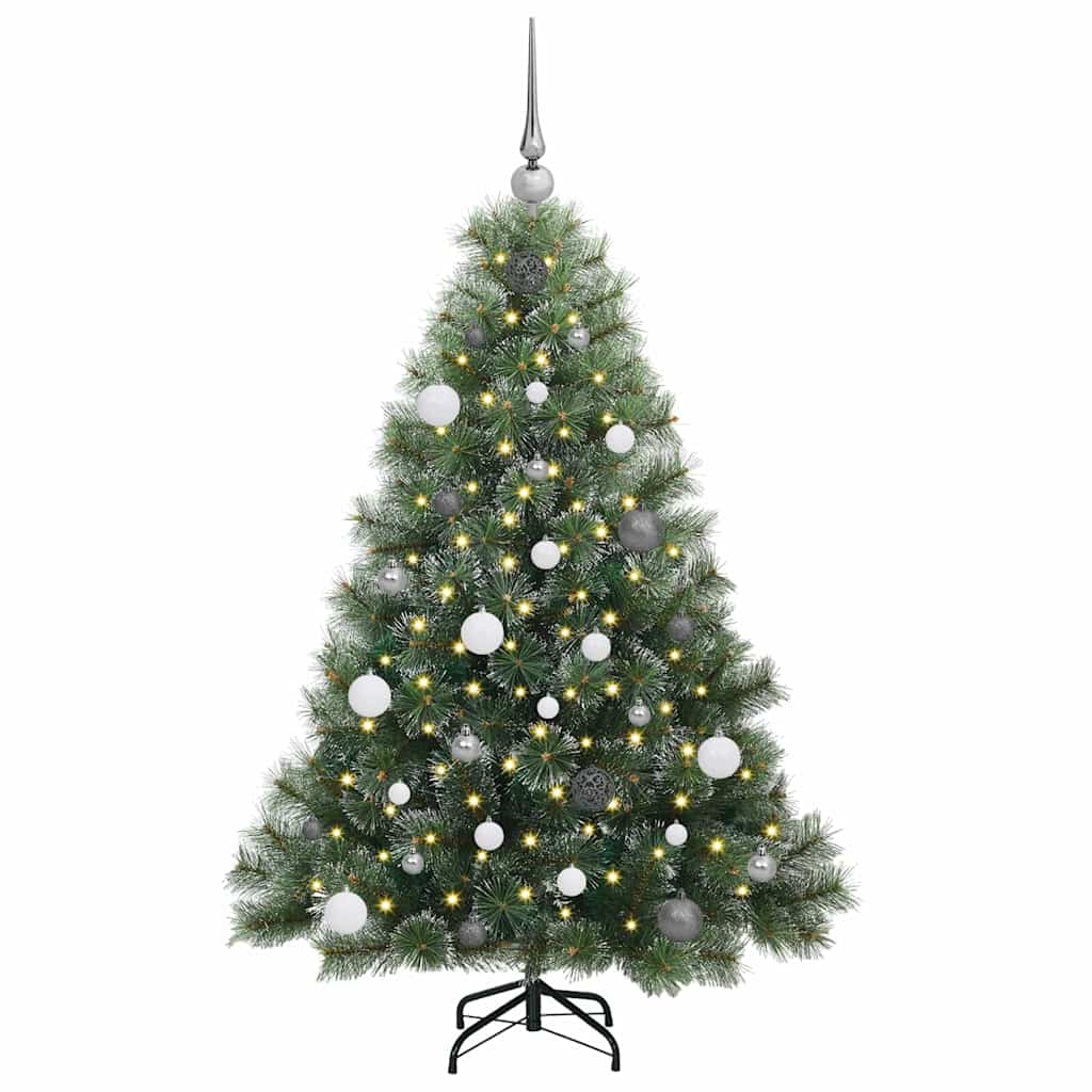 Kunstig juletre med 150 LED med stativ grønn 150 cm PE og PVC