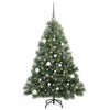 Kunstig juletre med 150 LED med stativ grønn 150 cm PE og PVC