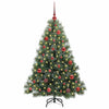 Kunstig juletre med 150 LED med stativ grønn 150 cm PE og PVC