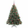 Kunstig juletre med 150 LED med stativ grønn 150 cm PE og PVC