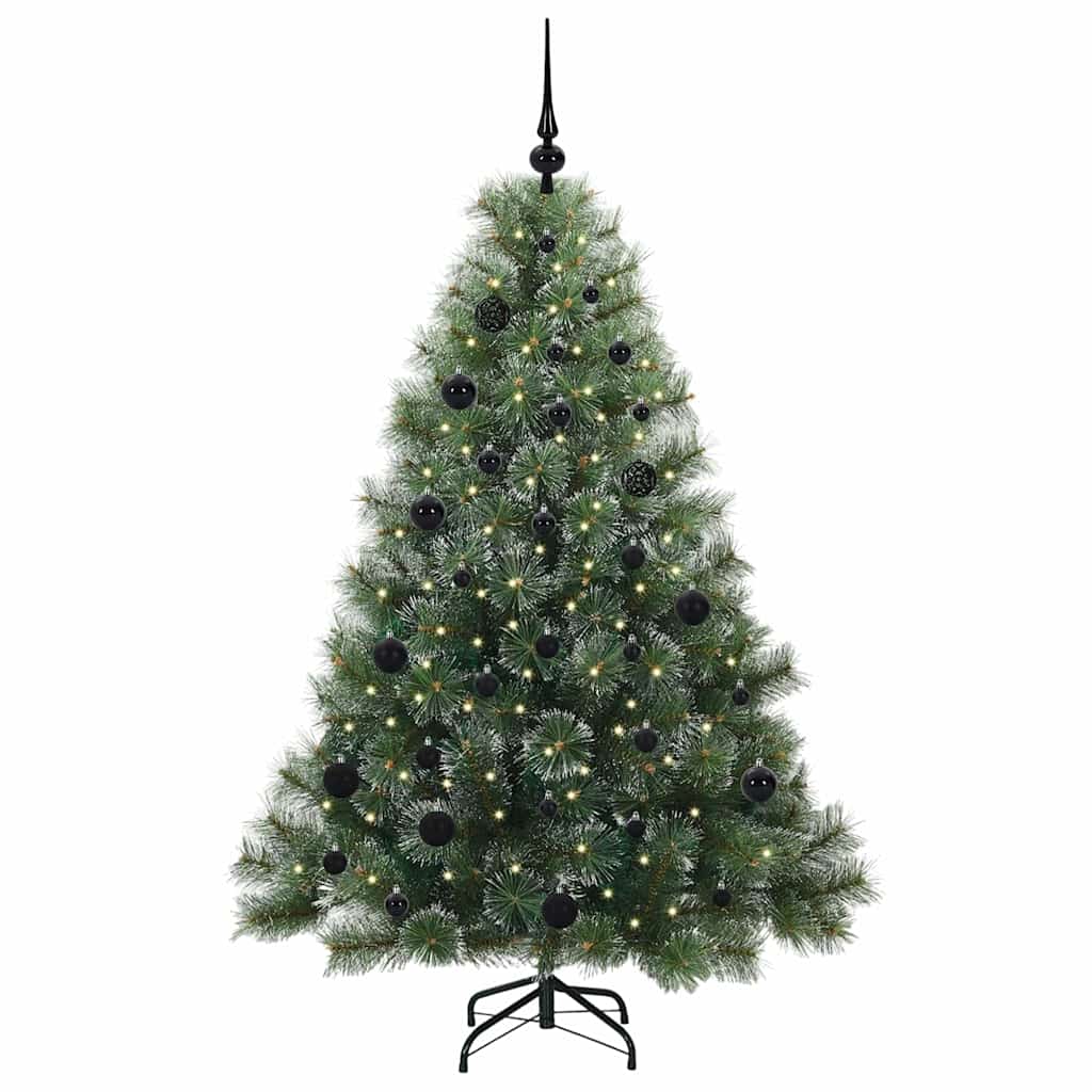 Kunstig juletre med 150 LED med stativ grønn 150 cm PE og PVC