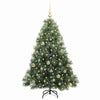 Kunstig juletre med 150 LED med stativ grønn 150 cm PE og PVC
