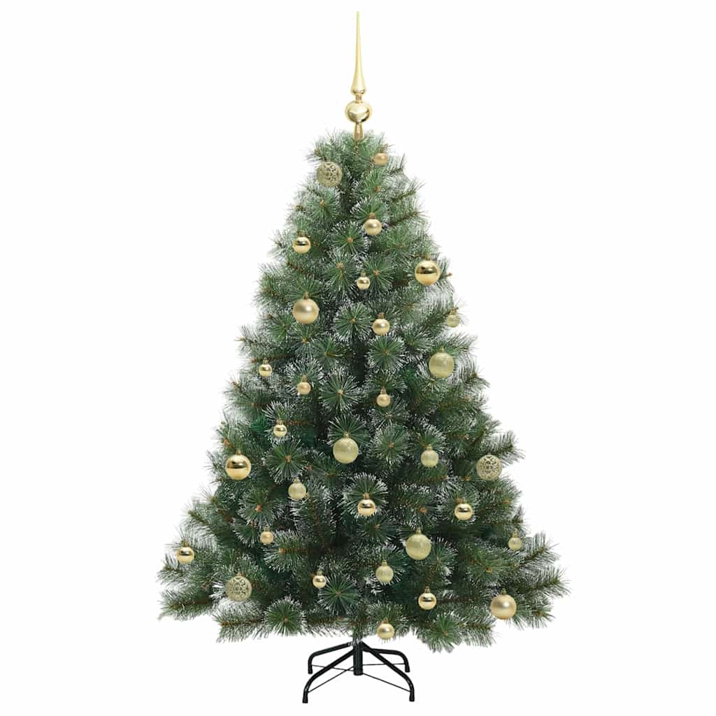 Kunstig juletre med 150 LED med stativ grønn 150 cm PE og PVC