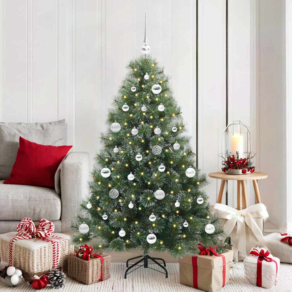 Kunstig juletre med 150 LED med stativ grønn 150 cm PE og PVC