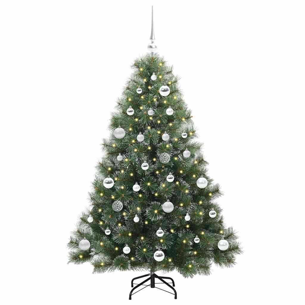 Kunstig juletre med 150 LED med stativ grønn 150 cm PE og PVC