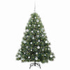 Kunstig juletre med 150 LED med stativ grønn 150 cm PE og PVC