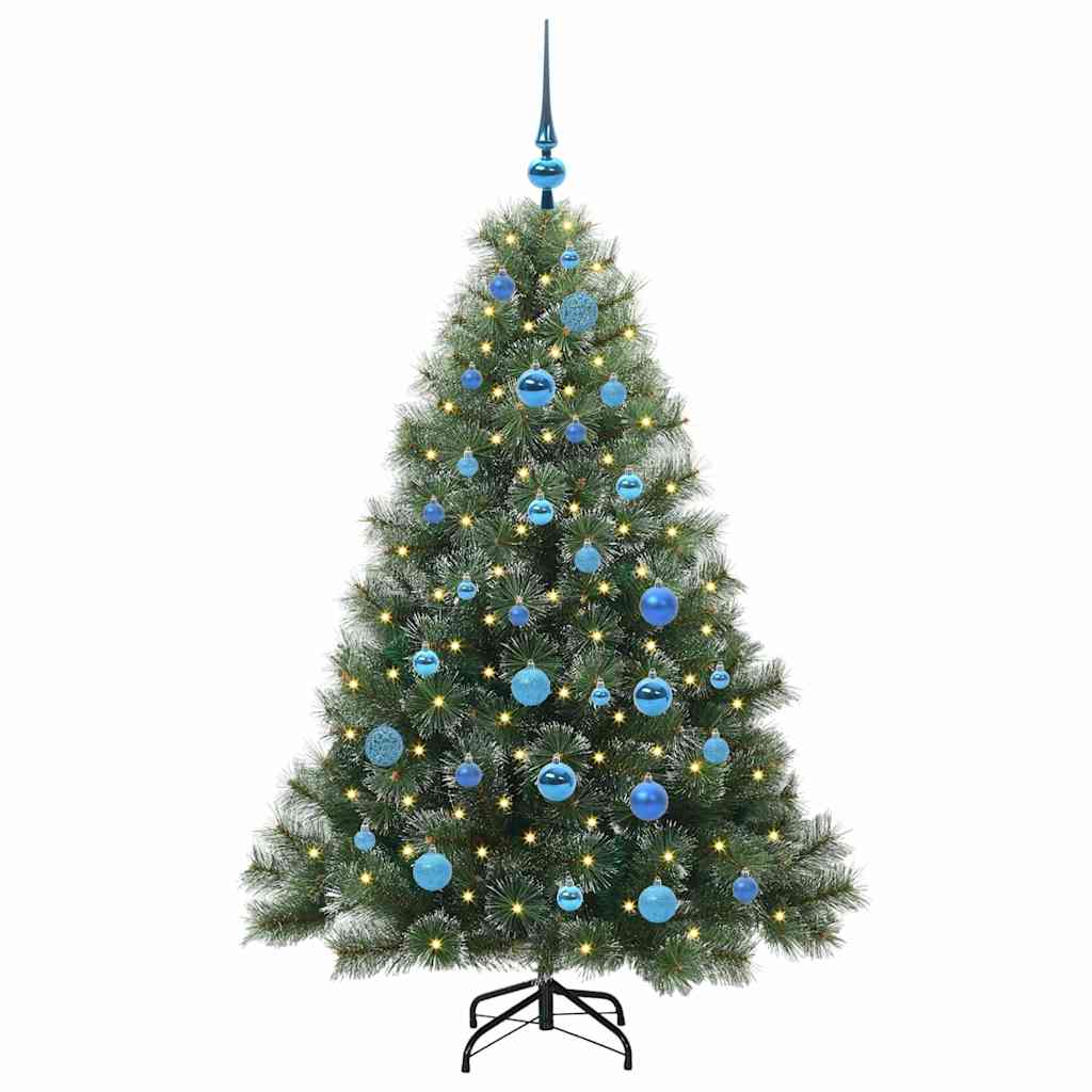 Kunstig juletre med 150 LED med stativ grønn 150 cm PE og PVC