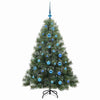 Kunstig juletre med 150 LED med stativ grønn 150 cm PE og PVC